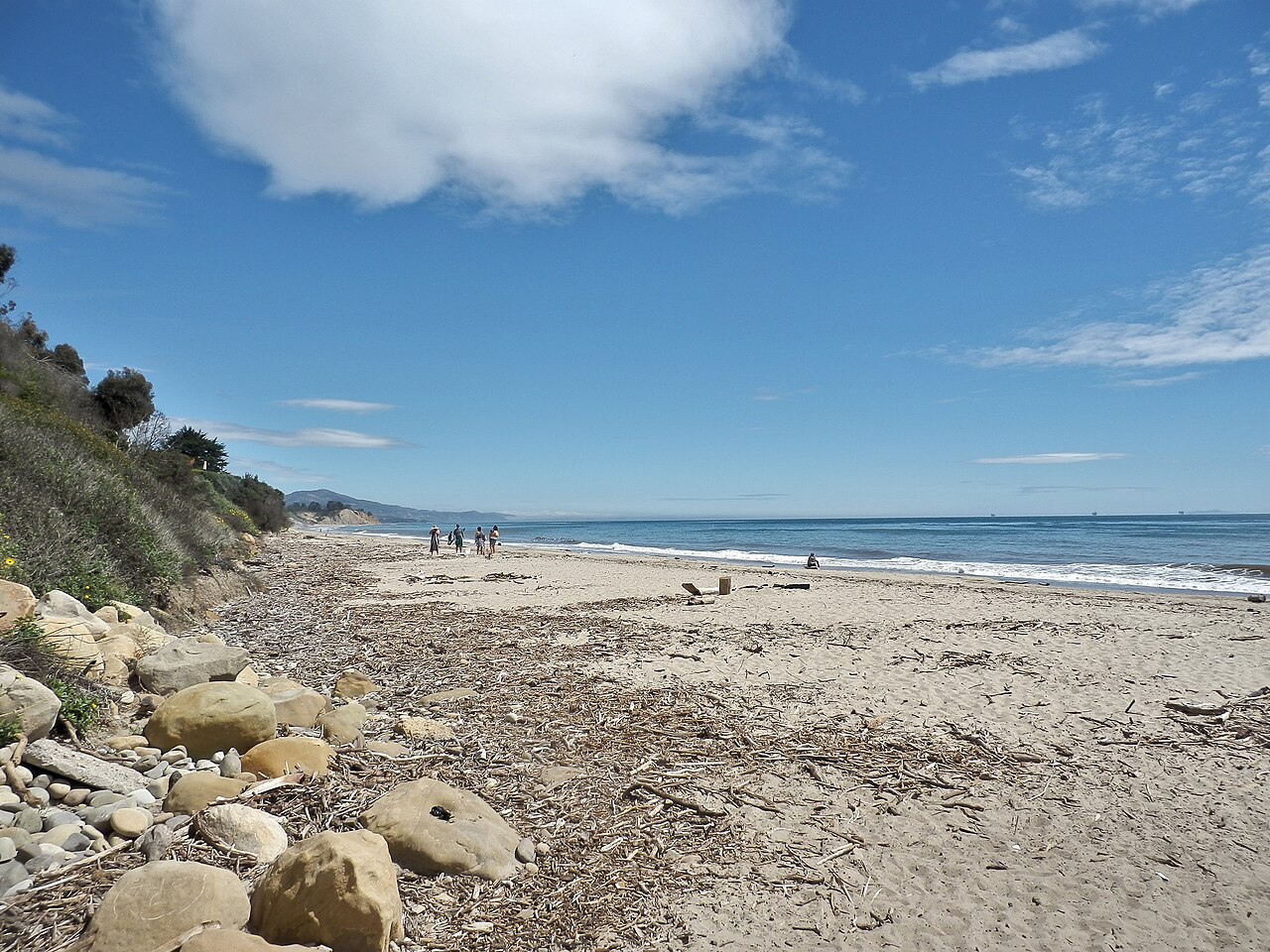 Summerland Beach looking toward the bluffs